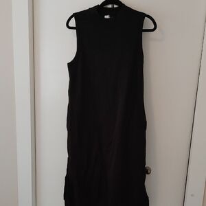 Lululemon Sleeveless Black Midi Dress - Minimal Mock Neck